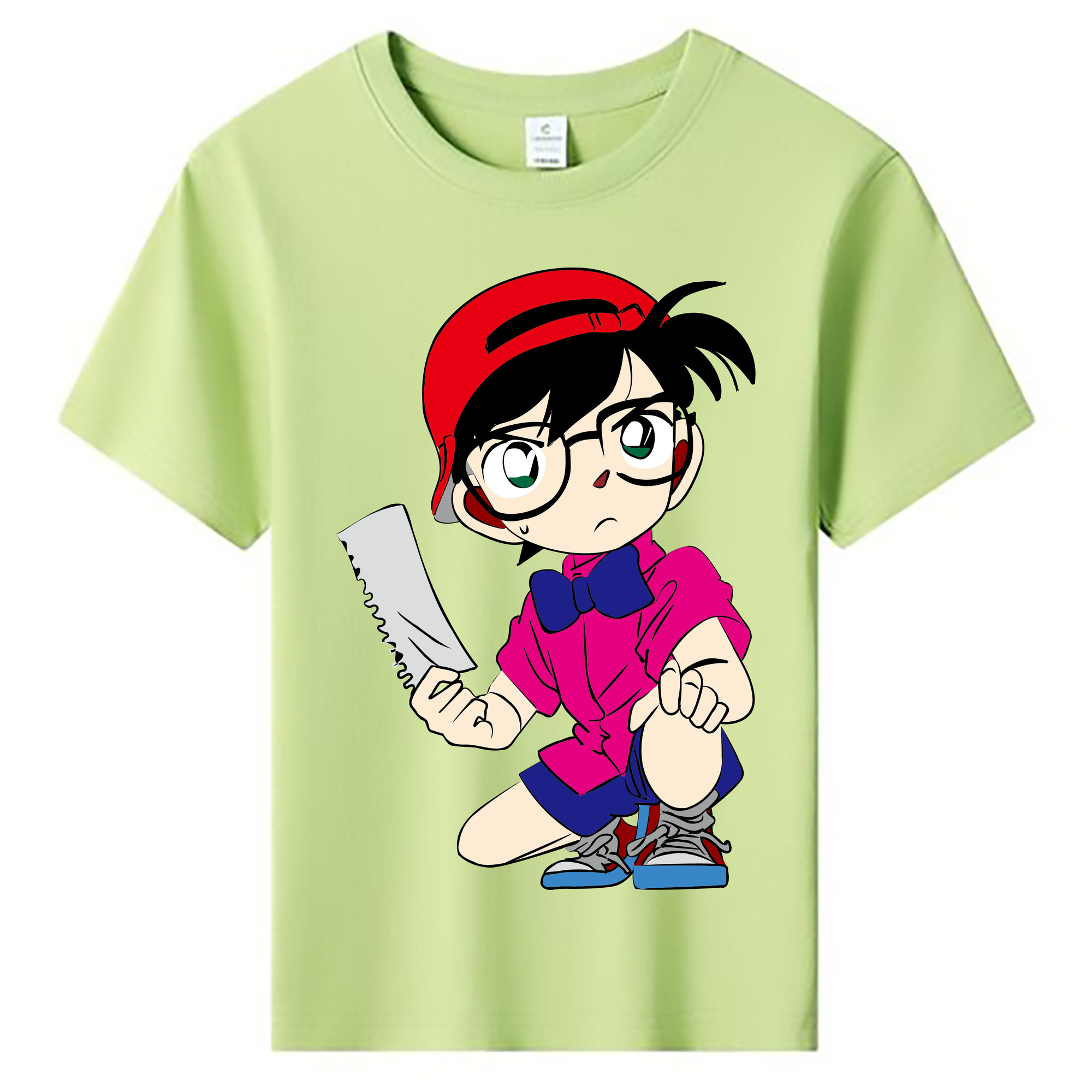 （画像用） 名探偵コナン 江戸川 コナン Detective Conan Conan Edogawa 綿100％キッズTシャツ（フロントプリント）
